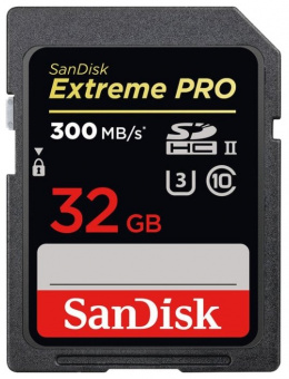 Флеш карта SD 32GB SanDisk SDHC Class 10 UHS-II Extreme Pro, 300 Mb/sec, купить в Краснодаре