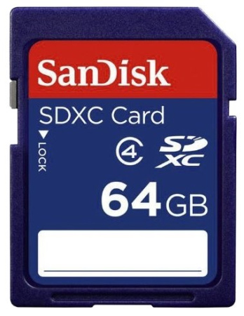 Флеш карта SD 64GB SanDisk SDXC Class 4, купить в Краснодаре