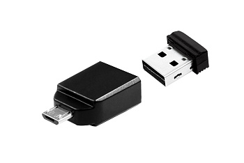 Флеш накопитель 8GB Verbatim Nano OTG, USB 2.0 (Micro-USB adapter)