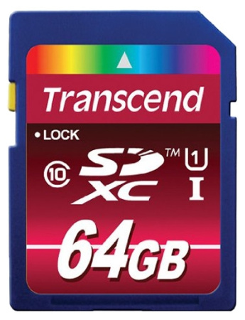 Карта памяти SDXC Transcend TS64GSDXC10U1, купить в Краснодаре