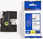 Плёнка для наклеек эластичная Brother TZE-FX231 чёрный шрифт на белой основе, 12мм*8м, купить в Краснодаре