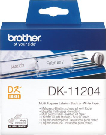 Многофункциональные наклейки Brother DK11204, 17x54 мм (400шт), купить в Краснодаре