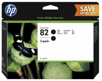 Картридж HP 82 Black 2-Pack для принтеров Designjet, 69 мл, купить в Краснодаре