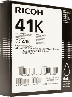 Картридж гелевого принтера большой емкости GC41000 стр. черный Ricoh Aficio 3110DN/DNw/SFNw/3100SNw/7100DN (2500стр), купить в Краснодаре