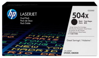 Картридж HP CLJ M3530/ CP3525 черный 10500 стр. 2шт/уп, купить в Краснодаре