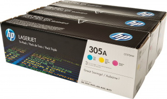 Набор цветных картриджей HP 305A голубой / желтый / пурпурный HP CLJ Color M351/M451/MFP M375/MFP M475, купить в Краснодаре