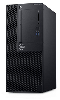 Компьютер Dell OptiPlex 3070 Dell Optiplex 3070 MT Intel Core i3 9100(3.6Ghz)/8192MB/SSD 256GB/DVDrw/Int:Intel UHD Graphics 630/war 1y/7.93kg/black/Linux (3070-7681)