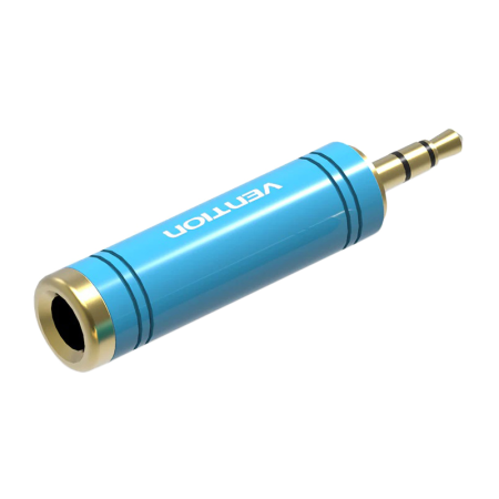 Переходник Vention Jack 3.5 mm M Переходник Vention mini Jack 3.5 mm M/Jack 6.5 mm F (VAB-S04-L), купить в Краснодаре