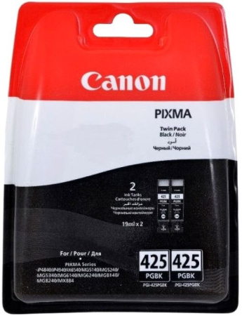 Набор картриджей Canon PGI-425 BK TWIN (2 картриджа PGI-425BK в одной упаковке) для Canon MG5140/5240/6140/8140, купить в Краснодаре