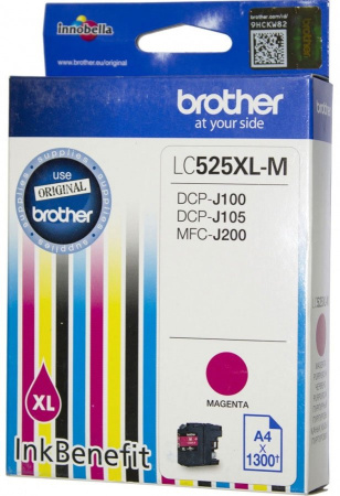 Картридж Brother LC-525XLM для DCPJ100/105/MFCJ200 пурпурный, купить в Краснодаре