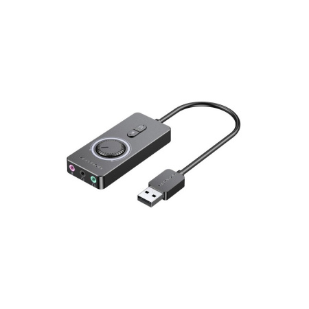 Внешняя звуковая карта Vention USB c регулятором громкости Черная Vention CDRBB, купить в Краснодаре