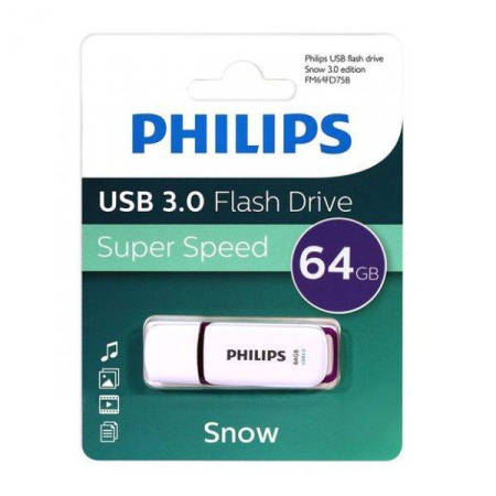 Флеш накопитель 64GB PHILIPS SNOW3.0 64GB, USB 3.0, купить в Краснодаре