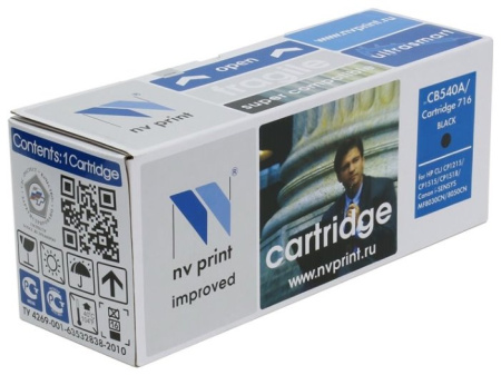 Картридж NVP совместимый HP CB540A/Canon 716 Black LaserJet Color CP1215/CM1312/CM1312nfi/CP1215/Canon i-SENSYS LBP5050/LBP5050n/MF8030Cn/MF8040Cn/MF8050Cn/MF8080Cw, купить в Краснодаре
