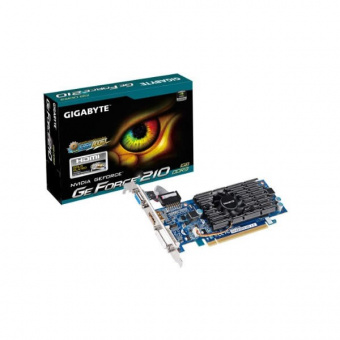 Видеокарта VGA Gigabyte NVIDIA GeForce GT210 590 Mhz, 1Gb GDDR3 1.2Ghz/64 bit, PCI-Ex16, 1xDVI, 1xD-SUB, 1xHDMI, (PS 300W), купить в Краснодаре