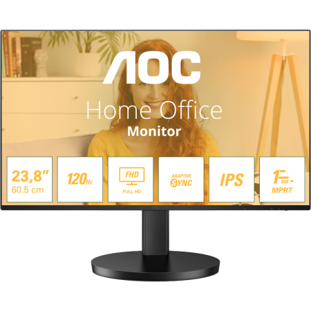 Монитор AOC 24B3HA2 23,8 16:9 IPS 1920x1080 100Hz 4ms 250cd 1xVGA 1xHDMI 2Wx2 Internal Black 100x100 AOC 24B3HA2, купить в Краснодаре