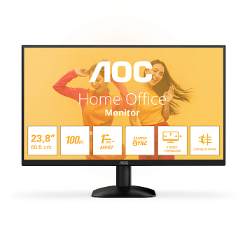 МОНИТОР 23.8" AOC 24B35HM2 Black (VA, 1920x1080, 120Hz, 1 ms, 178°/178°, 300 cd/m, 4000:1, +HDMI 1.4 (AC ext))