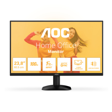 МОНИТОР 23.8" AOC 24B35HM2 Black (VA, 1920x1080, 120Hz, 1 ms, 178°/178°, 300 cd/m, 4000:1, +HDMI 1.4 (AC ext)), купить в Краснодаре
