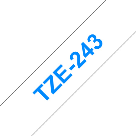 Плёнка для наклеек Brother TZE-243 синий шрифт на белой основе, 18мм*8м, купить в Краснодаре