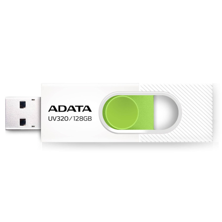 Флеш накопитель 128GB A-DATA UV320, USB 3.2, белый/зеленый, купить в Краснодаре