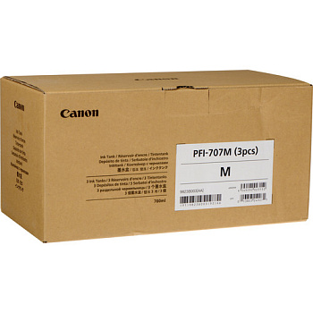 Набор пурпурных картриджей PFI-707 M (3 PCS) для Canon iPF830/840/850 (3 по 700 мл)