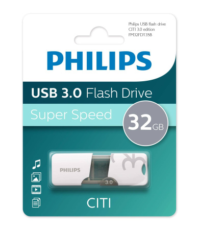 Флеш накопитель 32GB PHILIPS CITI3.0 32GB, USB 3.0, купить в Краснодаре