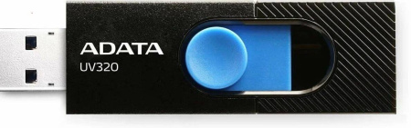 Флеш накопитель 32GB A-DATA UV320, USB 3.2, черный/голубой, купить в Краснодаре