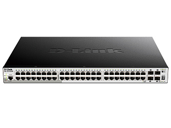 Коммутатор D-Link DGS-1510-52XMP/A1A 48G 4SFP+ 48PoE 370W настраиваемый