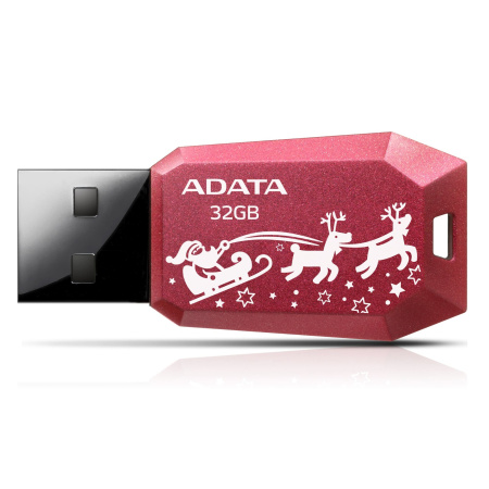 Флеш накопитель 32GB A-DATA UV100, USB 2.0, Красный Christmas, купить в Краснодаре