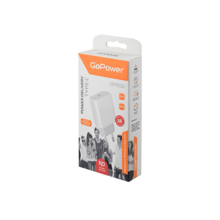 Сетевое З GoPower GPPD06 Type-C 20W PD3.0 белый, купить в Краснодаре