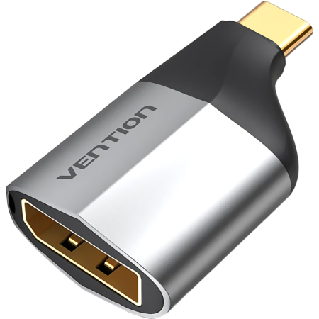 Адаптер-переходник Vention USB CM > DP F Серый Переходник Vention USB Type C M/DP F (TCCH0), купить в Краснодаре
