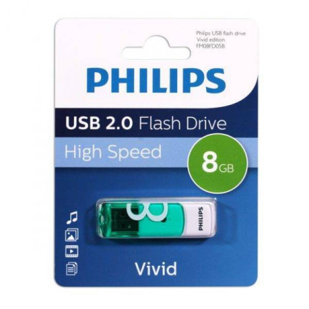 Флеш накопитель 8GB PHILIPS VIVID2.0 8GB, USB 2.0, купить в Краснодаре