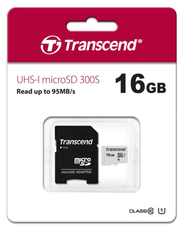 Флеш карта microSD 16GB Transcend microSDHC Class 10 UHS-1 U1, (SD адаптер), TLC, купить в Краснодаре