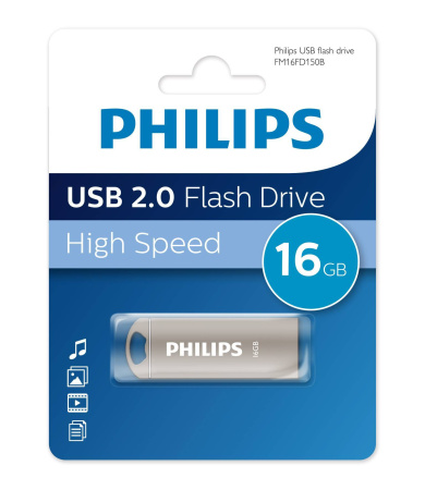 Флеш накопитель 16GB PHILIPS IRON 2.0 16GB, USB 2.0, купить в Краснодаре