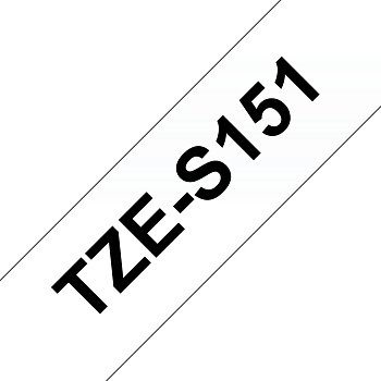 Наклейка ламинированная повышенной адгезии TZ-ES151 (24 мм черн/прозр)