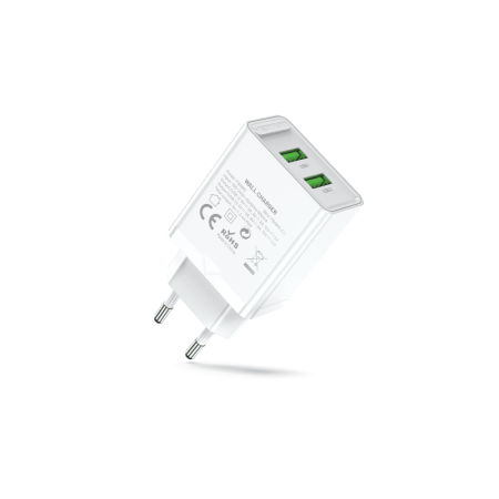 Сетевое зарядное устройство Vention на 2 порта USB (A+A) QC 3.0 Белый Vention FBAW0-EU, купить в Краснодаре