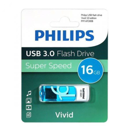 Флеш накопитель 16GB PHILIPS VIVID3.0 16GB, USB 3.0, купить в Краснодаре