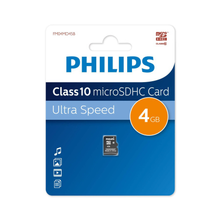 Флеш карта microSD 4GB PHILIPS microSDHC Class 10, купить в Краснодаре