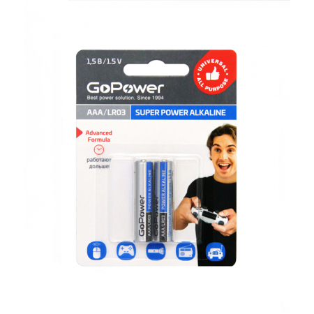 Батарейка AAA Батарейка GoPower LR03 AAA (00-00019862), купить в Краснодаре