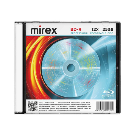 Диск BD-R Mirex 25 Gb, 12x, Slim Case (1), (1/50), купить в Краснодаре
