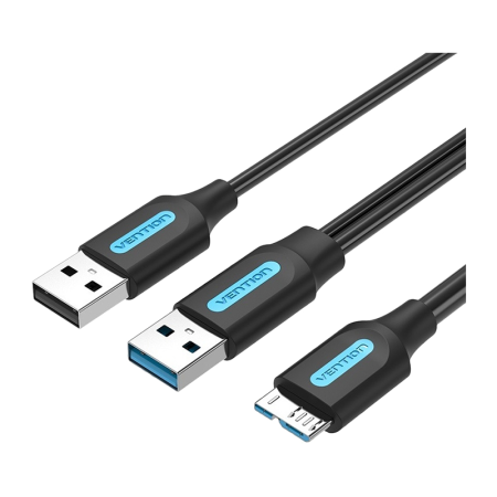 Кабель Vention USB 3.0 AM Кабель Vention USB 3.0 AM/Micro-B, USB 2.0 AM - 0.5 м (CQPBD), купить в Краснодаре