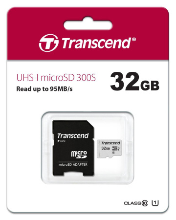 Флеш карта microSD 32GB Transcend microSDHC Class 10 UHS-1 U1, (SD адаптер), TLC, купить в Краснодаре