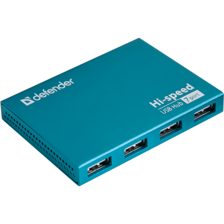 Defender Универсальный USB разветвитель Septima Slim USB2.0, 7портов,блок питания2A Defender Septima Slim USB2.0, купить в Краснодаре