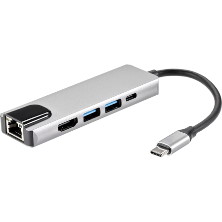 Адаптер Адаптер iOpen USB 3.1 Type-C M/HDMI F+RJ45+USB 3.0+USB Type-C F (ACU435M), купить в Краснодаре
