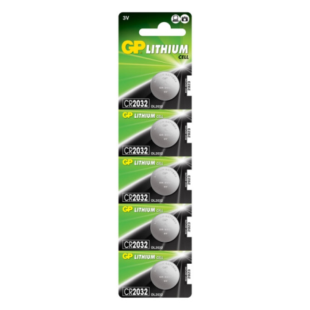 Литиевые дисковые батарейки GP Lithium CR2032 - 5 шт., каждая в своем отрывном блистере GP Lithium CR2032 (4891199001147), купить в Краснодаре