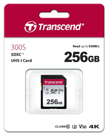 Флеш карта SD 256GB Transcend SDXC Class 10 UHS-I U3, V30, TLC, Silver, купить в Краснодаре
