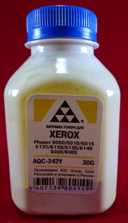 Тонер XEROX Phaser 6000/6010/6015/6125/6128/6130/6140/6500/6505 Yellow (фл. 30г) AQC-США фас.Россия, купить в Краснодаре