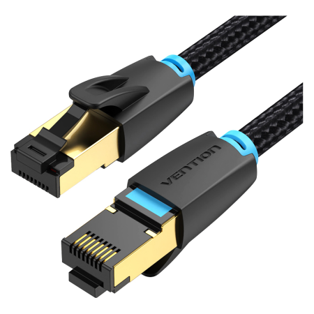 Патч-корд Vention прямой SFTP cat.8 RJ45 - 5м. Черный Тканевая оплетка Vention IKGBJ, купить в Краснодаре