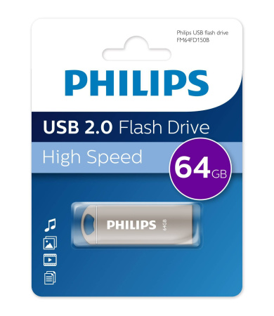 Флеш накопитель 64GB PHILIPS IRON 2.0 64GB, USB 2.0, купить в Краснодаре