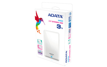 Внешний жесткий диск 3TB A-DATA HV620, 2,5", USB 3.0, белый, купить в Краснодаре