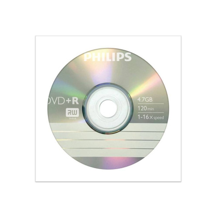 Диск DVD+R Philips 4.7 Gb, 16x, Бум.конверт, купить в Краснодаре